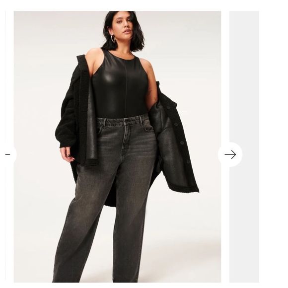 Good American Better Than Leather Body Suit Sz 7 - Picture 4 of 12